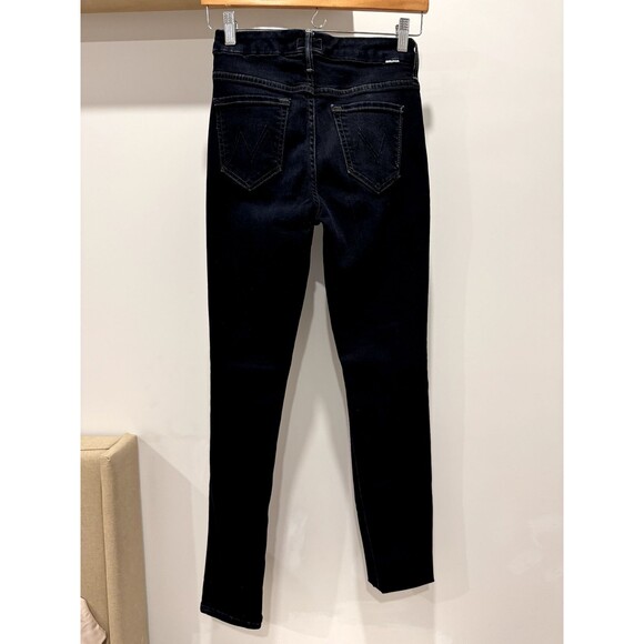 MOTHER Denim High Waisted Looker Jeans Coffee Tea or Me Dark Wash Size 25 Black - Picture 3 of 13